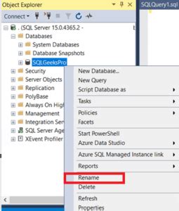 Image result for SQL How to Rename Database