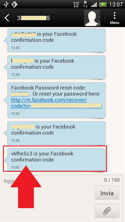 Facebook Confirmation Code Text Message に対する画像結果