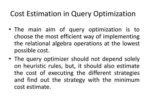 Afbeeldingsresultaten voor Cost Estimates Query Optimization