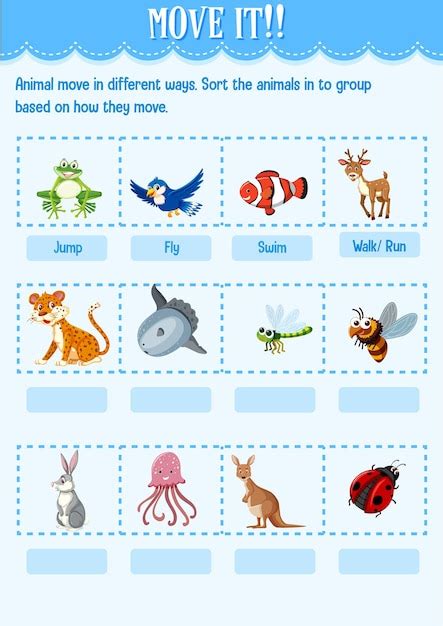 Image result for How Animals Move Worksheet