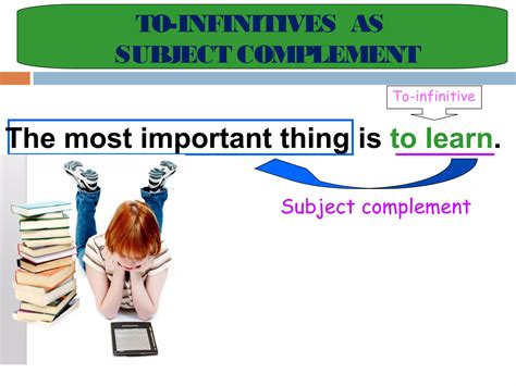 Image result for Infinitives as Subject Complement Example Sentences with Pictures On Them