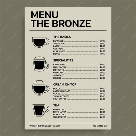Simple Coffee Shop Menu に対する画像結果