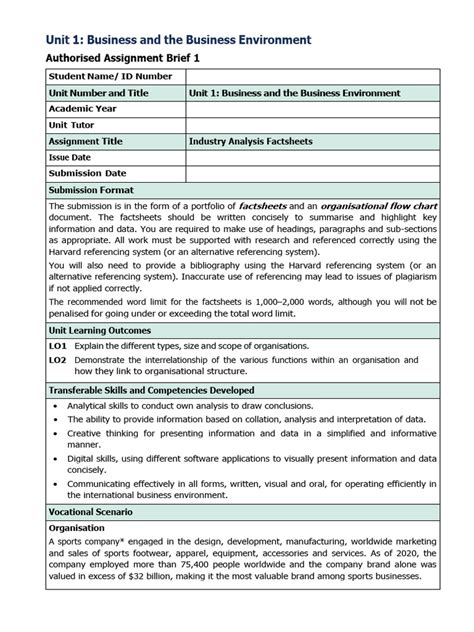 Toradh íomhá ar Assignment Brief Framework Example