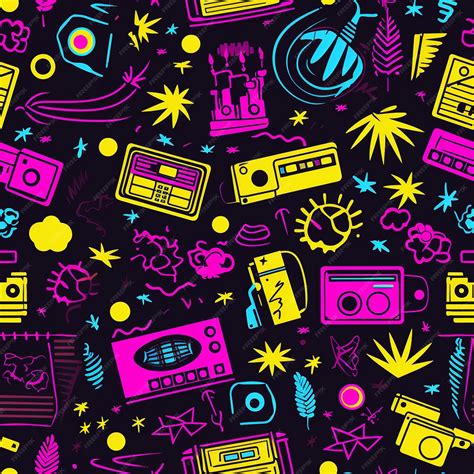 Toradh íomhá ar 90s Neon Pattern