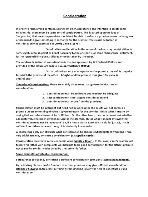 Image result for Rules of Consideration