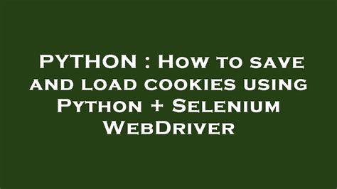 Image result for Add Cookies Selenium Python