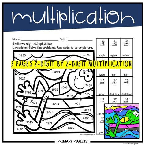 Image result for 2-Digit Multiplication Coloring Worksheets
