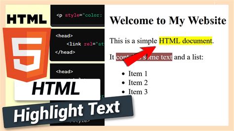 HTML Code to Highlight Text に対する画像結果