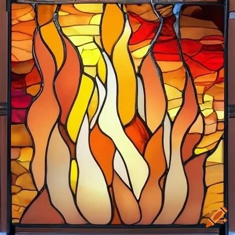 Fire stained glass artwork on Craiyon