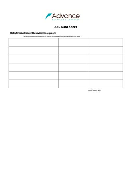 Résultat d’images pour ABC Data Form Printable