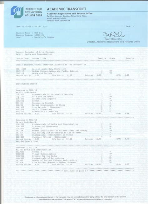 Image result for Modern Academic Transcript