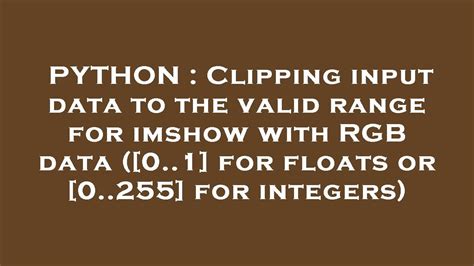 Image result for Imshow Range Python