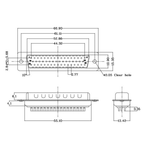 Toradh íomhá ar 50-Pin D-Sub Backshell