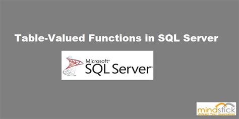 Image result for Table-Valued Functions in SQL