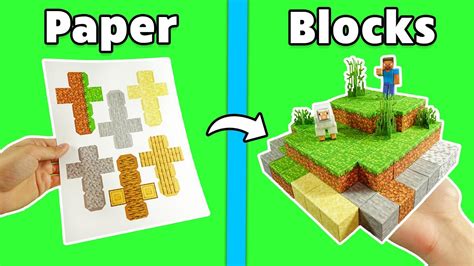 Toradh íomhá ar Minecraft Papercraft Blocks