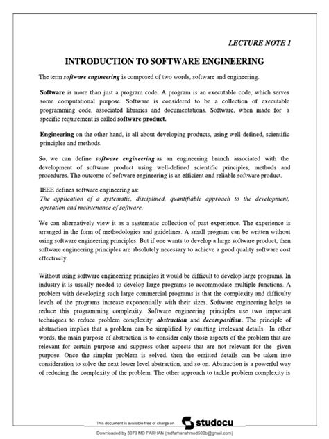Image result for Software Engineering Short Notes PDF