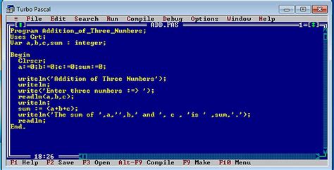 Toradh íomhá ar Turbo Pascal Programs