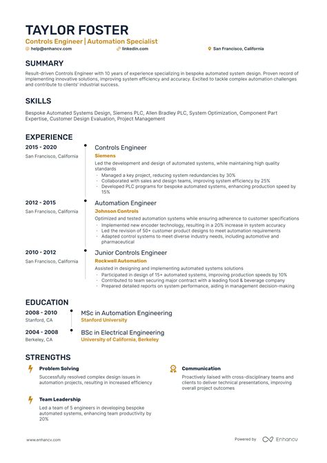 Controls Engineer Resume に対する画像結果