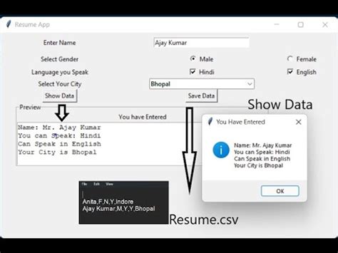 Toradh íomhá ar Python Tkinter Resume