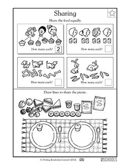 Toradh íomhá ar Very Basic Sharing Math Free Printable