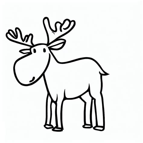 Toradh íomhá ar Moose Head Vector Coloring Page