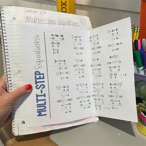 Toradh íomhá ar One Step Equation Interactive Notebook