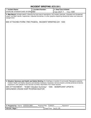 Image result for ICS 201 Form Structure Fire