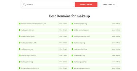 Image result for Make Up Website Names