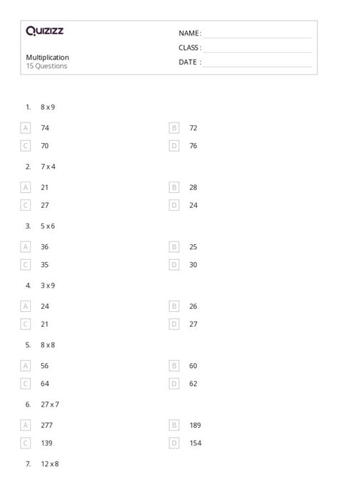Image result for Year 6 Multiplication Worksheets
