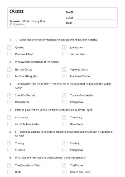 Image result for 9th Grade History Worksheets