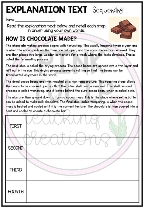 Image result for Explanation Text Worksheet