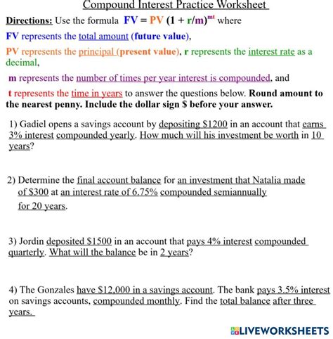 Image result for Compound Interest Practice Worksheet