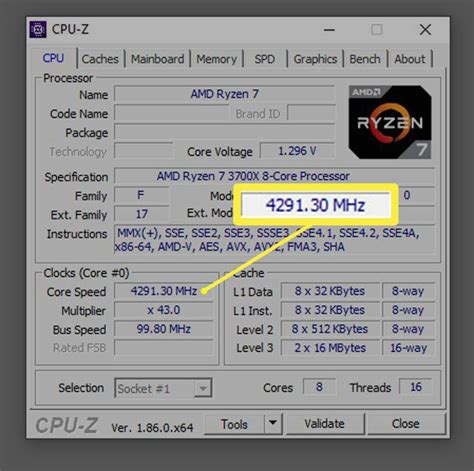 Toradh íomhá ar CPU Clock Speed Test