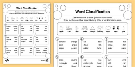 Image result for Classification Worksheet for Grade 2