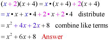 Image result for Multiplying Two Binomials Examples