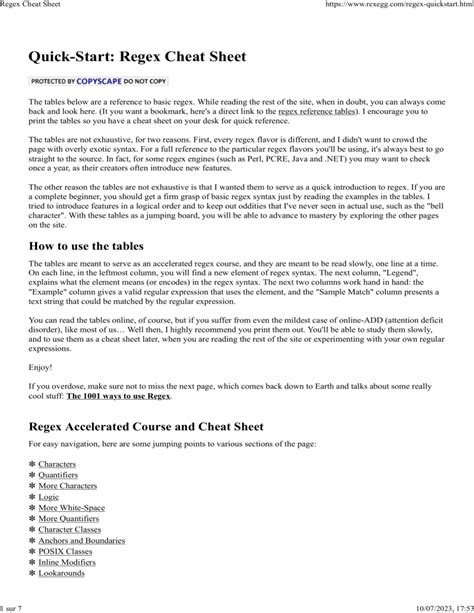 Image result for Regex Reference Sheet