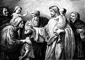 Toradh íomhá ar Disciples Rebuke the Children