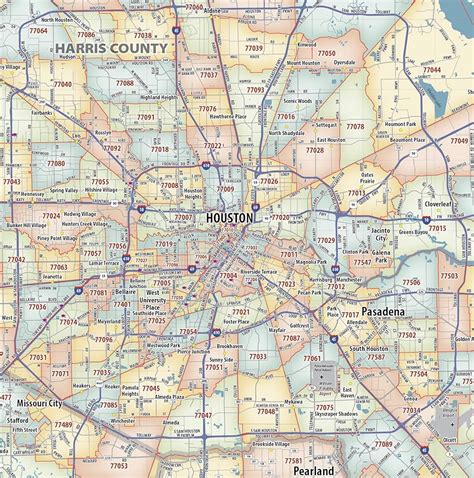 Image result for Houston Zip Code Map
