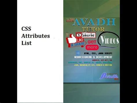 Image result for CSS Attributes List