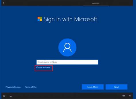 Image result for Creating a Local Account Windows 1.0