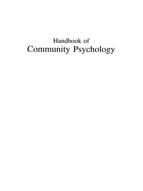 Image result for Community Psychology PDF