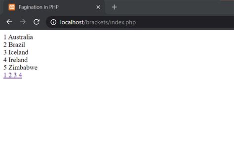 Toradh íomhá ar How to Add Pagination Using Class in PHP