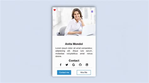 Image result for Profile Card UI Design