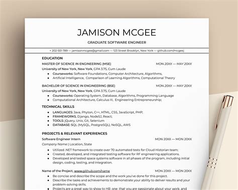 Image result for Entry Level Software Engineer Resume Example