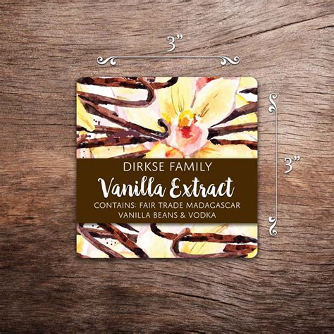 Toradh íomhá ar Customizable Vanilla Extract Labels