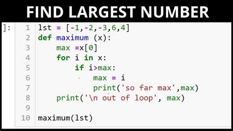 Toradh íomhá ar Find Maximum of a List of Numbers Python