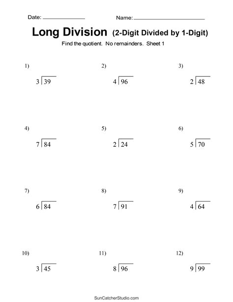 Toradh íomhá ar Free 3rd Grade Division Worksheets