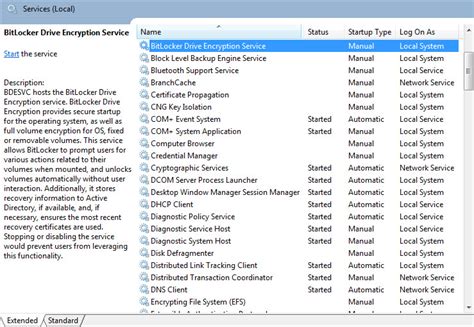 Toradh íomhá ar Bdesvc BitLocker Drive Encryption Service