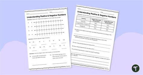 Image result for Printable Negative Numbers Worksheets