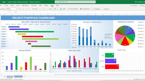 Image result for Project Portfolio Dashboard Template Excel